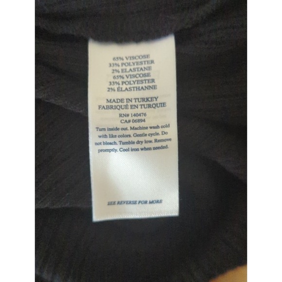 Faherty Women's Legend Rib Roscoe Turtleneck‎ Black Small NWOT - Picture 6 of 8
